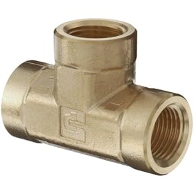Parker 4-4-4-FT-B-01 Brass, Pipe Tee 1/4" Female NPT x 1/4" Female x 1/4" Female