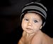Born to Love Baby Boy's Black and Gray Checkered Visor Beanie Baby Hat