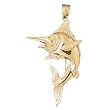 14K Yellow Gold Marlin Pendant - 3.8 grams