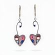 Purple & Pink Heart Earrings by the Artazia Collection #1015 HEA