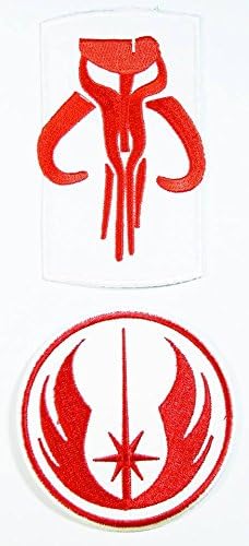 Mandalorian Skull Symbol Boba Fett ,Star Wars Rebel Alliance Red Squadron Jedi IronOn Applique Patch