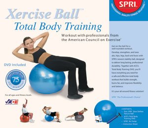 SportingGoods: SPRI 75cm Total Body Xercise Package. Ball, Pump, Chart & A.C.E. DVD