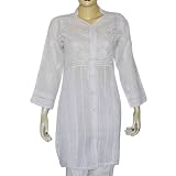 Cotton Womens Clothing White Kurtis Womens Top Chikan