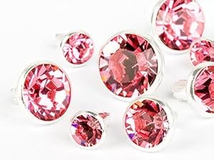 Chaton-Nieten von Swarovski Elements (Rose Multi Size Mix, Silber) - 4mm Schaft, 2300 Stück
