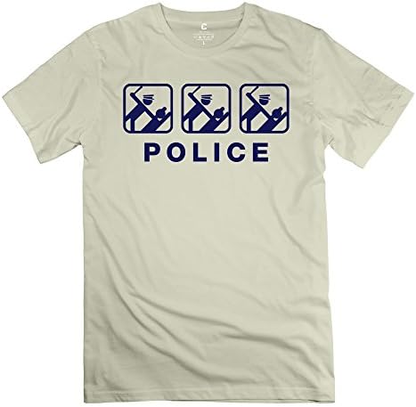 Police Men's O-Neck T-shirt Natural