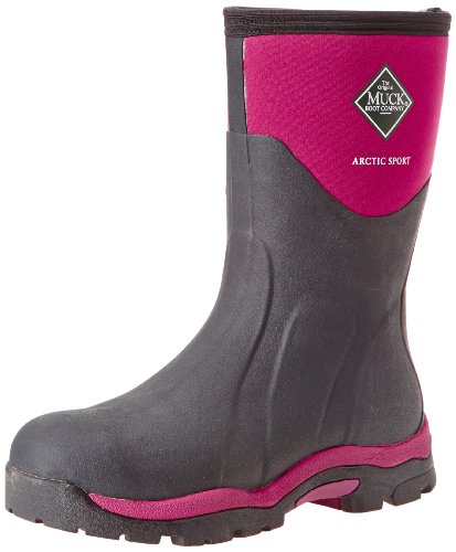 Muckboots Womens Arctic Sport Mid Snow Boot Black Maroon - Main Image