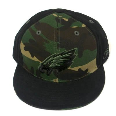 PHILADELPHIA EAGLES FLAT BILL CAMO HAT CAP FIT 7 1/8