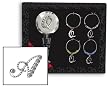 Gift Set: 1 Rhinestone Monogram Bottle Stopper + 4 Glass Charms Gift Set: 1 Rhinestone Monogram Bottle Stopper + 4 Glass Charms