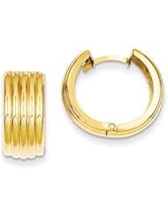 14k Yellow Gold Polished Fancy Hinged Hoop Earrings. Metal Wt- 4.32g