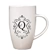 Monogram Elegant Initial 10oz. Ceramic Tapered Coffee Mug - Q