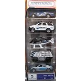Matchbox POLICE Vehicles 5-Car Gift Pack 1:64 Scale Die Cast Collectible Cars Trucks by Matchbox