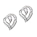 Sterling Silver Heart Baguette Heart Earrings title=