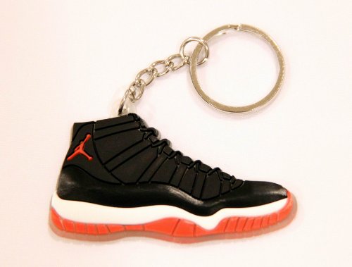 Air Jordan 11 XI AJ11 Retro Bred Black Red Key Chain Ring Keychain Undefeated BB