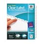 Avery Index Maker White Dividers, 12-Tab, Laser/Ink Jet, 3-Hole, Letter Size, Clear, 12 per Set (11428)