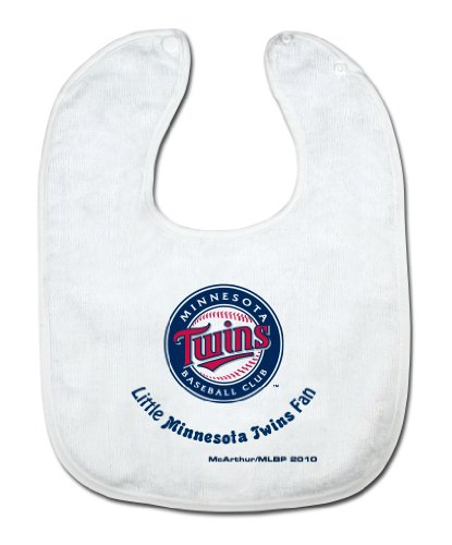 MLB Minnesota Twins White Snap Bib with Team Logo