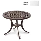 Meadow Decor Amazon 24 Inch Cast Aluminum Side Table - White Finish