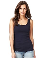 Indigo Collection Pure Cotton Crochet Lace Vest Top