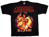 Liquid Blue Men's Velvet Revolver R&Fnr Short Sleeve Tee,Black,Large