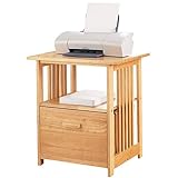 Grand Alliance Mission-Style File Cart and Computer Printer Table, Natural