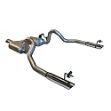Flowmaster 17275 Cat-Back System - 99-04 Ford Mustang LX 3.8L V6 Incl. Flanged Y-Pipe Hardware 2.50 in. Outlets Super 40 Series Mufflers Logo Embossed Stainless Tips Force II DOR Kit Shipped as # 5019