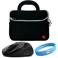 SumacLife Durable Protective Laptop Sleeve for ASUS Eee PC 1011PX / Asus Eee PC R11CX / Asus EPC1005HA-M 10.1 Inch Netbook + SumacLife Wireless USB Mouse+ SumacLife TM Wisdom Courage Wristband