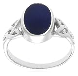 Sterling Silver Celtic Design Lapis Ring