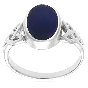 Sterling Silver Celtic Design Lapis Ring by 