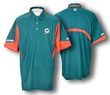 Miami Dolphins GRAVITY Coaches Short Sleeve Mens NFL Polo Shirt, Aqua Green