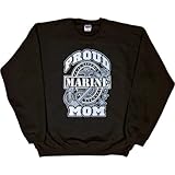 MENS SWEATSHIRT : PINK - XXX-LARGE - Proud Marine Mom - Military USMC