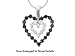 Genuine White Gold 0.68 Ctw. Black and White Diamond Hearts Pendant