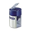 Staedtler&reg; - Handheld Manual Double-Hole Cylinder Pencil Sharpener, Blue/Silver - Sold As 1 Each