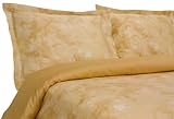 Elite Home Horizons Collection 300 Thread-Count 100-Percent Cotton Sateen Twin Size 2-Piece Duvet Set, Honey