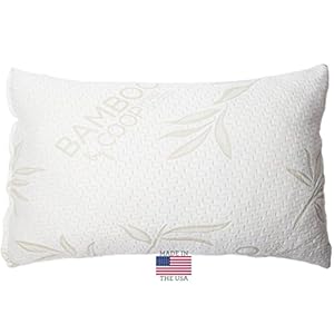 Shredded Memory Foam Pillow with Bamboo Cover by Coop Home Goods - Made in the USA - QUEEN