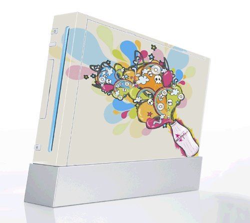 Splashing Skulls Decorative Protector Skin Decal Sticker for Nintendo Wii Console