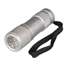Duratool 9 Led Silver Pocket Flashlight Includes 3 X AAA Batteries Packed Separately by