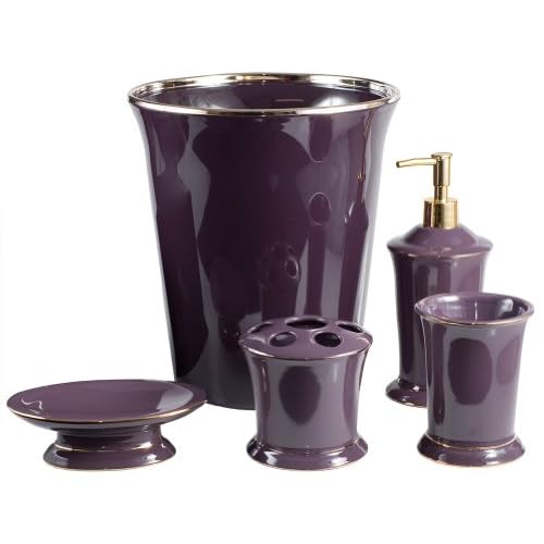 Royal Plum Bathroom Accessories DELUXE SET Bath Waste Bins