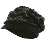 Crocheted Rasta Beanie Visors-Black Grey W27S24C