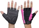 Fitness Gear Blk-Pnk ladies women bmx mountain cycling gloves Large weight lifting gym training bodybuilding gloves fingerless.