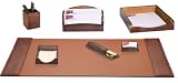 Brown Crocodile Embossed Genuine Top-grain Leather 7-piece Desk Accessory Set Brown Crocodile Embossed Genuine Top-grain Leather 7-piece Desk Accessory Set