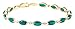 10k Yellow Gold Lab Created Emerald and Diamond Bracelet, 7.25