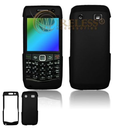 Blackberry Pearl 9100 Cell Phone Rubber Jet Black Metallic Protective Case Faceplate Cover