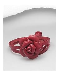 Red Flower Cotton Waxed Thread Bracelet