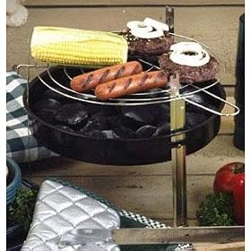 Portable Round Tabletop Cooking Grill with Adjustable Rack - 11.5 diameter by VDG