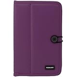 Filemate ECO 7-Inch Tablet Faux Leather Case with Elastic and Button Closure, Regular Button - Purple (3FMTC220PU7-R)