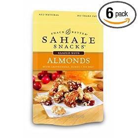 Sahale Snacks Glazed Nuts Almonds with Cranberries, Honey + Sea Salt, 4-Ounce... by Sahale Snacks