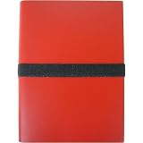Red with Black Elastic Cavallini Moderno Elastic Bound Leather Journal