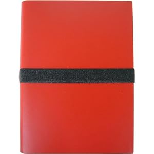 Red with Black Elastic Cavallini Moderno Elastic Bound Leather Journal