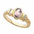 14K Yellow Gold Morganite and Diamond Ring