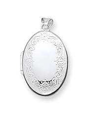 Sterling Silver High Polished Front Oval Locket