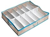 Closet Complete 67025 Organizing For Dummies 12 Pocket Breathable Fabric Under-the-Bed Shoe Storage Bag